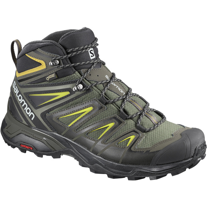 Salomon Singapore Mens Hiking Shoes - X ULTRA 3 MID GTX® Olive/Black | 95814-SWMI